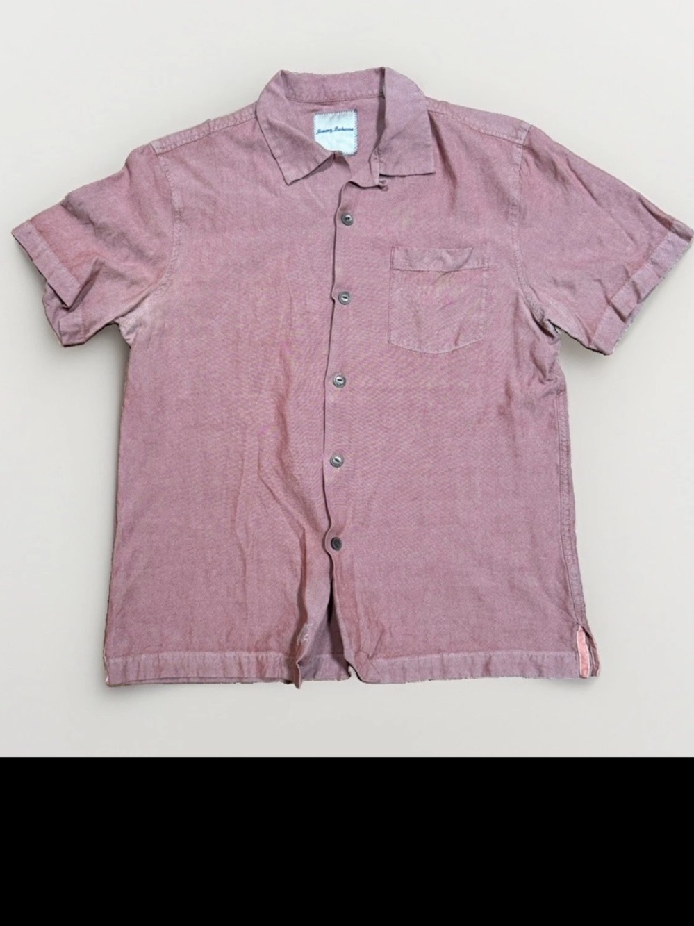 Tommy Bahama 100% Silk Short Sleeve Button-Up Shirt in Coral